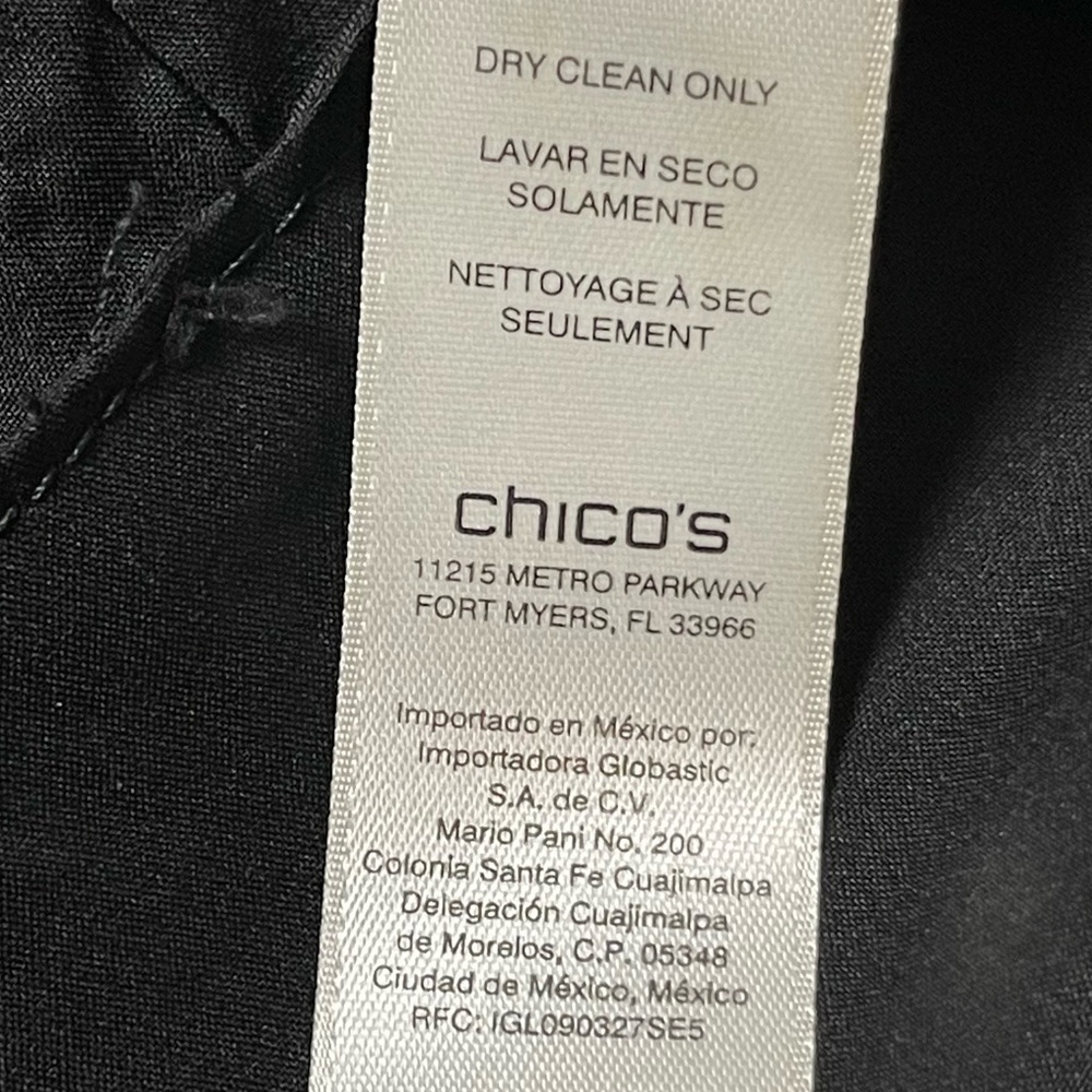 Chico's Black White Gold Pieced Jacquard Zip Up Animal Print Jacket - Size L / 2 - Picture 8 of 11